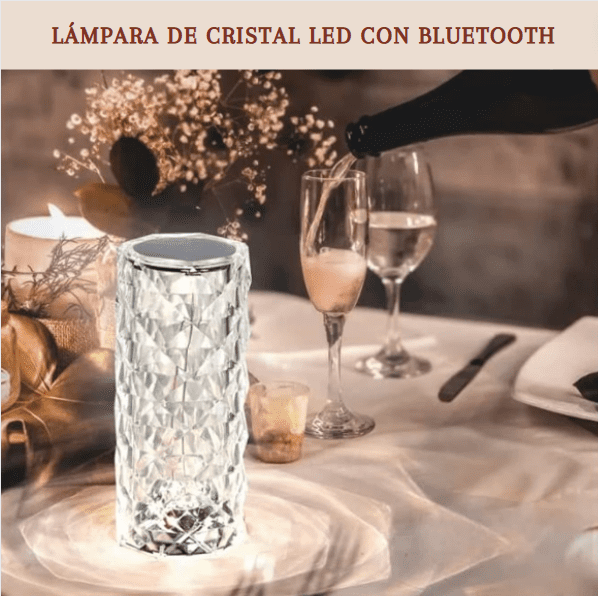 Lámpara Led Cristal con parlante Bluetooth